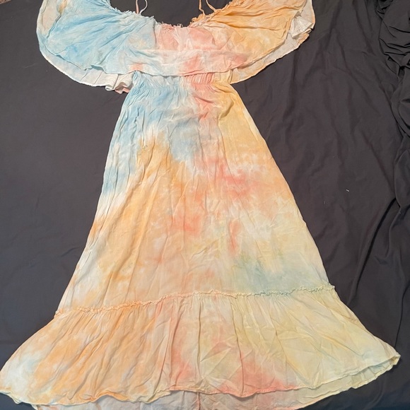 Tie Dye Maxi Dress Off the Shoulder - Picture 5 of 11